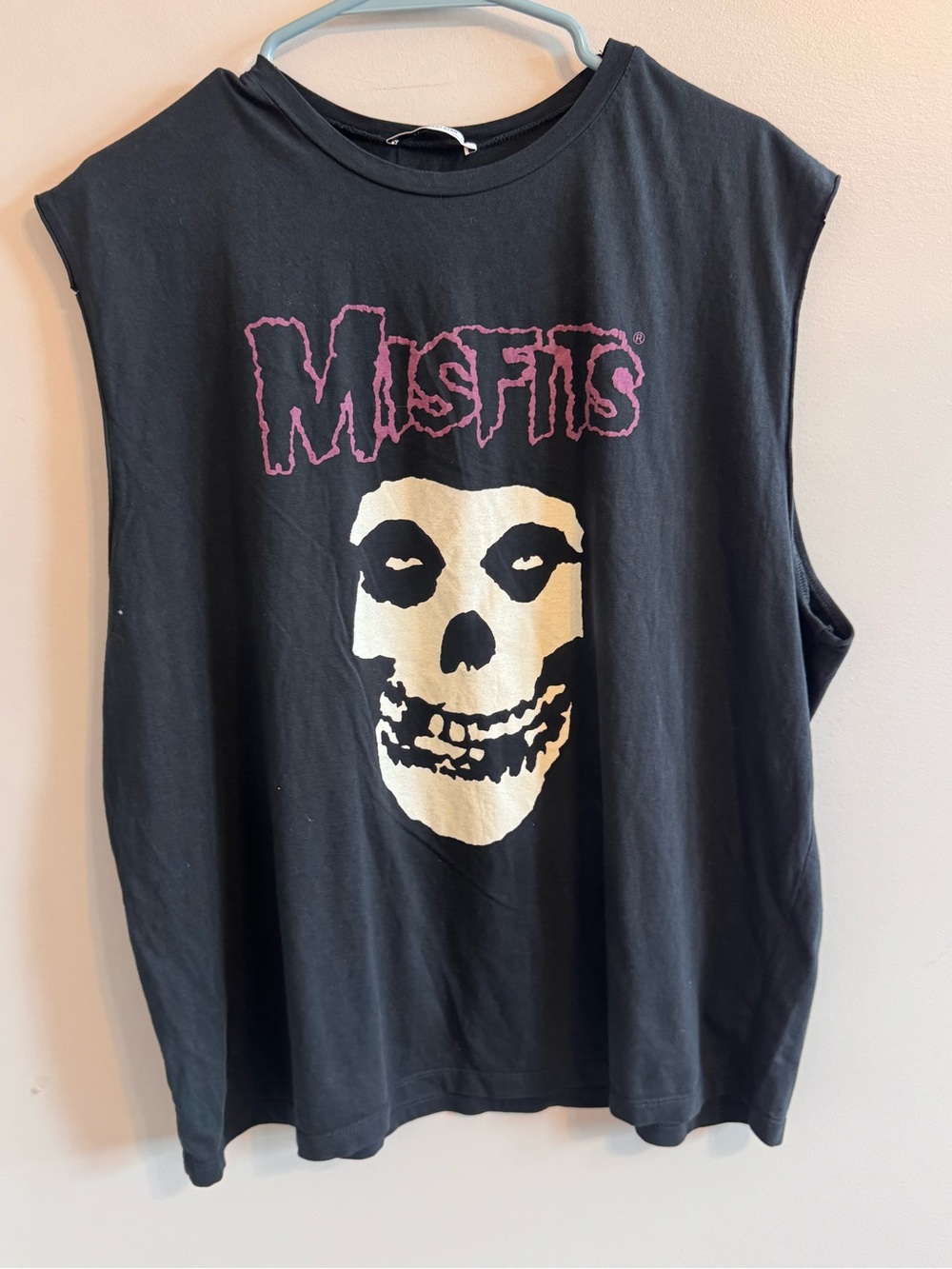 Zara Trafaluc Misfits Skull Graphic Band Muscle Tee Black Sleeveless 2017